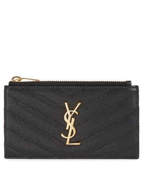 ysl gold card holder|ysl card holder with zipper.